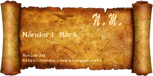 Nándori Márk névjegykártya