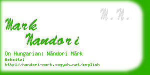 mark nandori business card